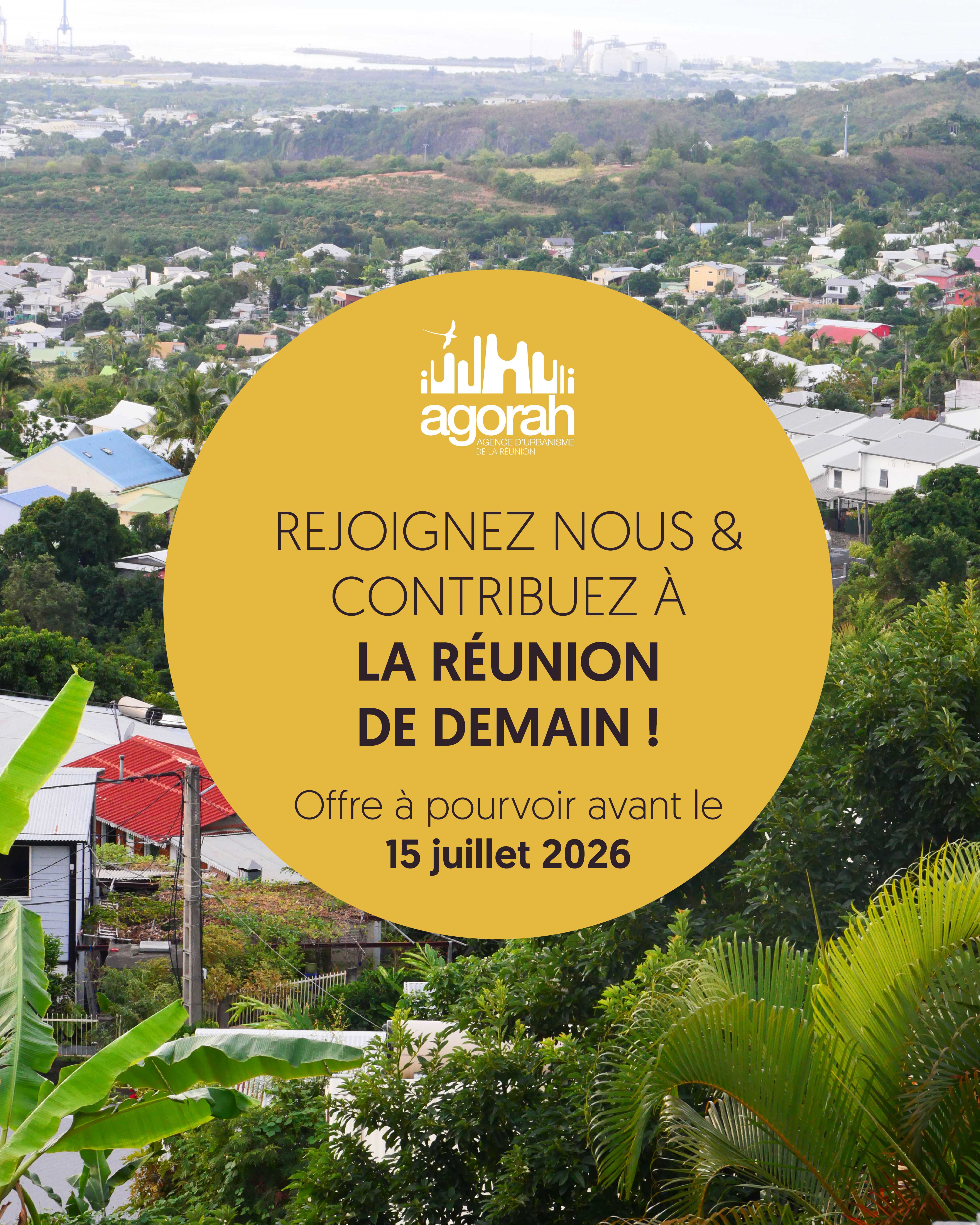 L’AGORAH recrute ! Un(e) chef de projet en aménagement et habitat — CDI, Saint-Denis (La Réunion)